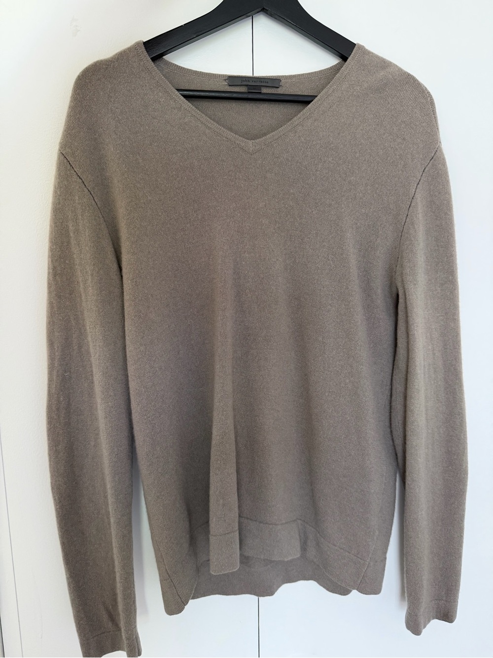 John Varvatos Men's V-Neck Sweater - Taupe Brown